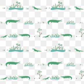 Hand Painted Green Alligator Background Decor - Crocodile Alligator Fundal PNG