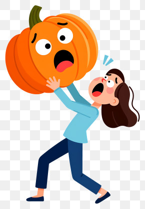 Woman Shopping Vegetables - Woman Lifting Giant Pumpkin PNG