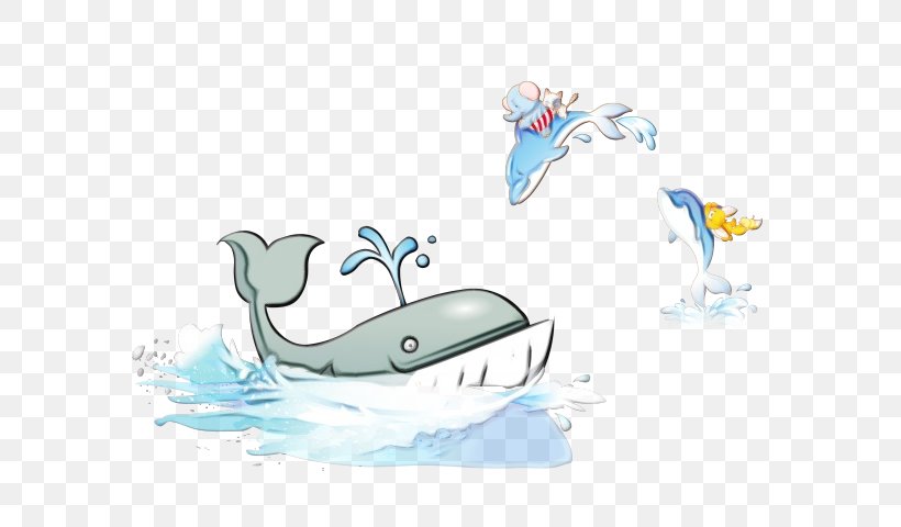 Marine Mammal Cetacea Water Cartoon Whale, PNG, 640x480px, Watercolor, Blue Whale, Cartoon, Cetacea, Dolphin Download Free