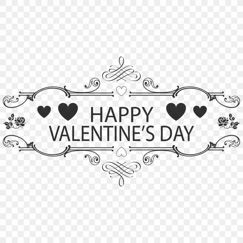 Valentines Day Clip Art, PNG, 1800x1800px, Valentines Day, Area, Black, Black And White, Brand Download Free