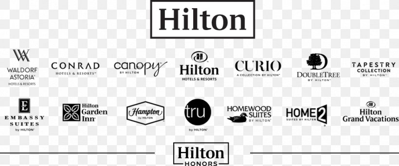 Hyatt Hilton Hotels & Resorts Hilton Worldwide Hilton Grand Vacations, PNG, 1016x426px, Hyatt, Black, Black And White, Brand, Curio Download Free