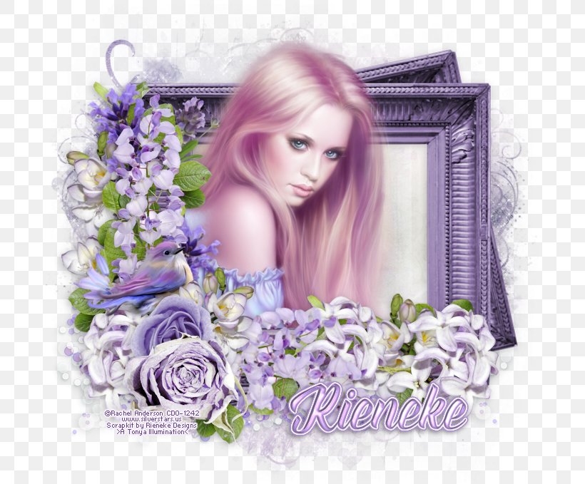 Floral Design Flower Bouquet Long Hair Lilac Picture Frames, PNG, 691x679px, Floral Design, Angel, Cut Flowers, Flora, Floristry Download Free