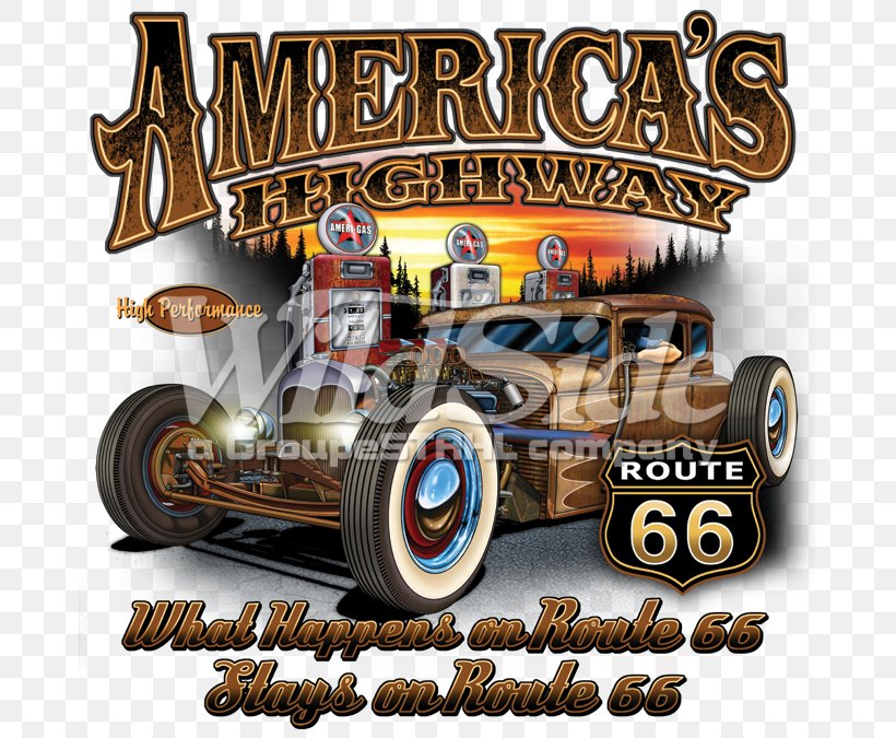 U.S. Route 66 Hot Rod Car Speed Shop Rat Rod, PNG, 675x675px, Us Route 66, Americas, Automobile Repair Shop, Automotive Design, Car Download Free