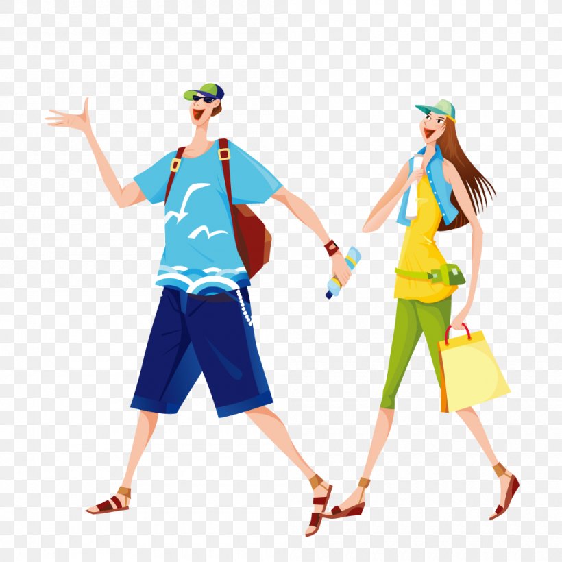 Mineral Water Tourism Couple, PNG, 1000x1001px, Mineral Water, Cartoon, Clothing, Costume, Couple Download Free