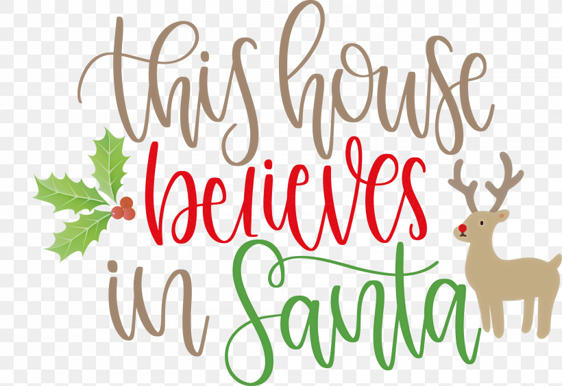 This House Believes In Santa Santa, PNG, 3000x2064px, This House Believes In Santa, Antler, Biology, Branching, Christmas Day Download Free