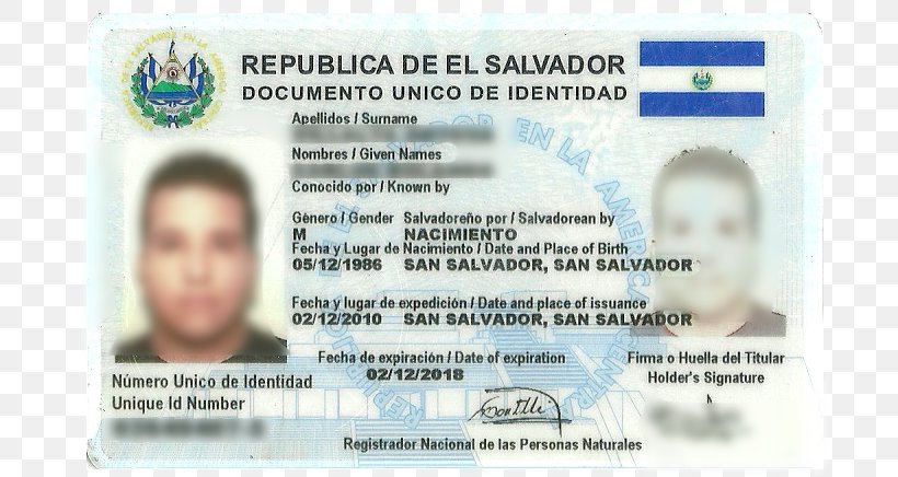 Identity Document El Salvador Documento Único De Identidad Person, PNG, 751x436px, Identity Document, Brand, Consul, Deputy, Document Download Free