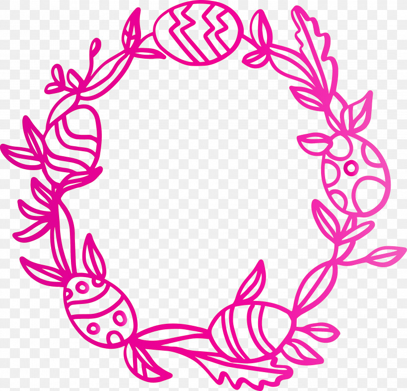 Easter Day Frame Easter Egg Frame, PNG, 2999x2878px, Easter Day Frame, Circle, Easter Egg Frame, Line Art, Magenta Download Free