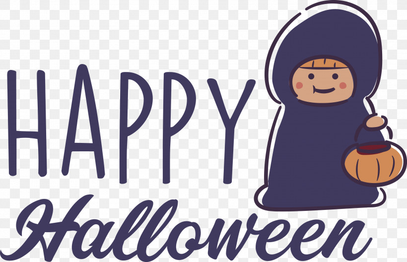 Happy Halloween, PNG, 2999x1932px, Happy Halloween, Behavior, Biology, Cartoon, Character Download Free