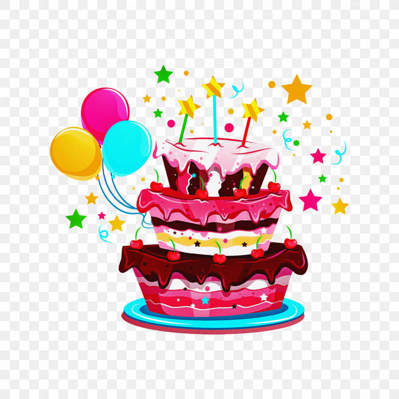 Birthday Cake, PNG, 2048x2048px, Cake, Baked Goods, Baking, Baking Cup, Balloon Download Free
