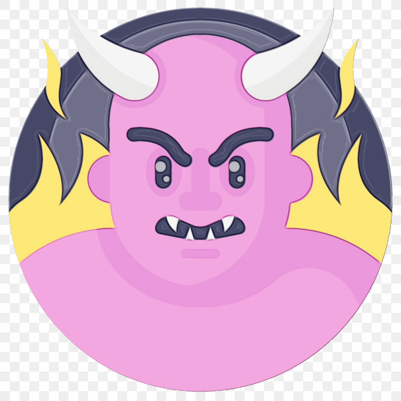 Face Cartoon Purple Head Pink, PNG, 1024x1024px, Halloween, Cartoon, Face, Head, Paint Download Free