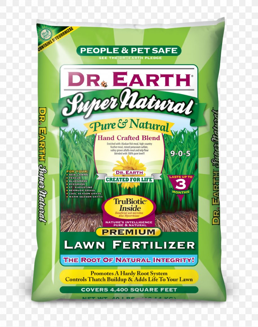 Organic Food Natural Foods Dr. Earth Super Natural Lawn Fertilizer, Green Dr. Earth 715 Super Natural Lawn Fertilizer, PNG, 1000x1270px, Organic Food, Brand, Fertilisers, Food, Grass Download Free