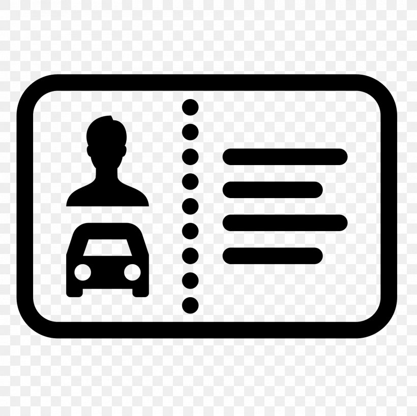 Driver's License Computer Icons Driving, PNG, 1600x1600px, Driver S License, Area, Black And White, Car, Document Download Free