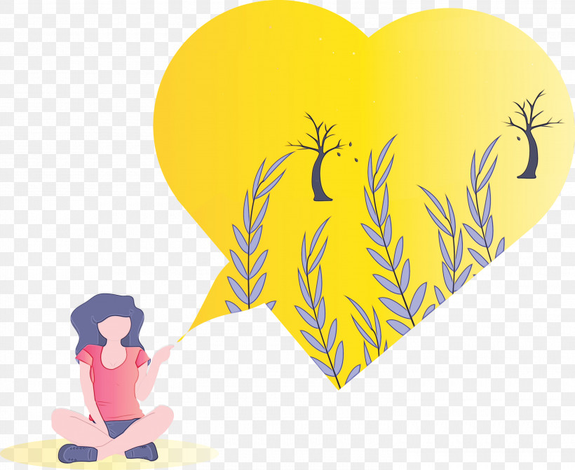 Yellow Heart Love Gesture Smile, PNG, 3000x2456px, Heart, Abstract, Cartoon, Gesture, Girl Download Free