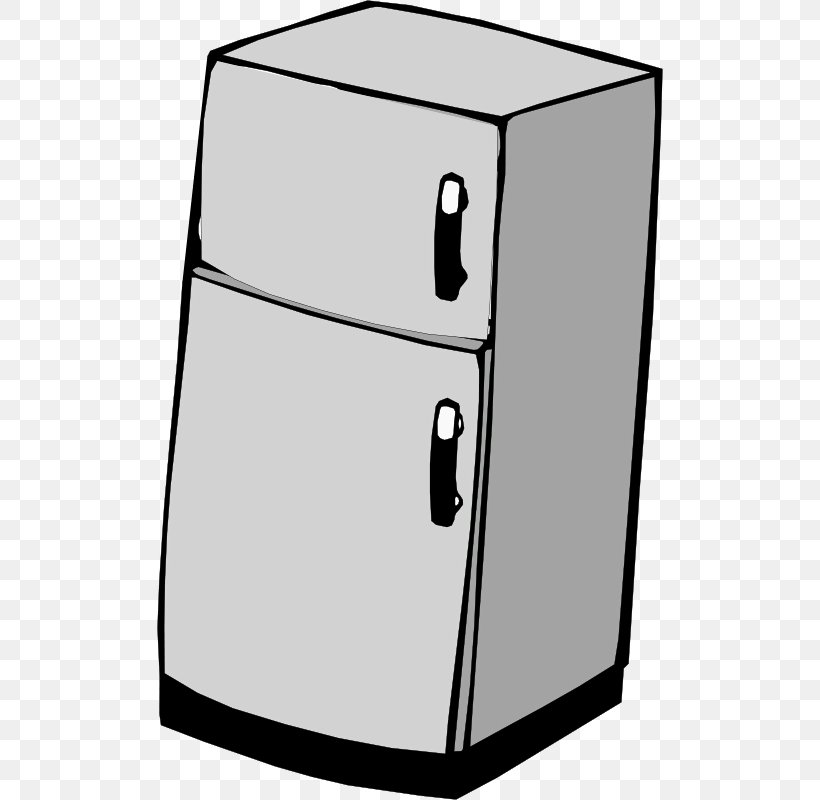 Refrigerator Freezers Clip Art, PNG, 512x800px, Refrigerator, Area, Black And White, Freezers, Home Appliance Download Free