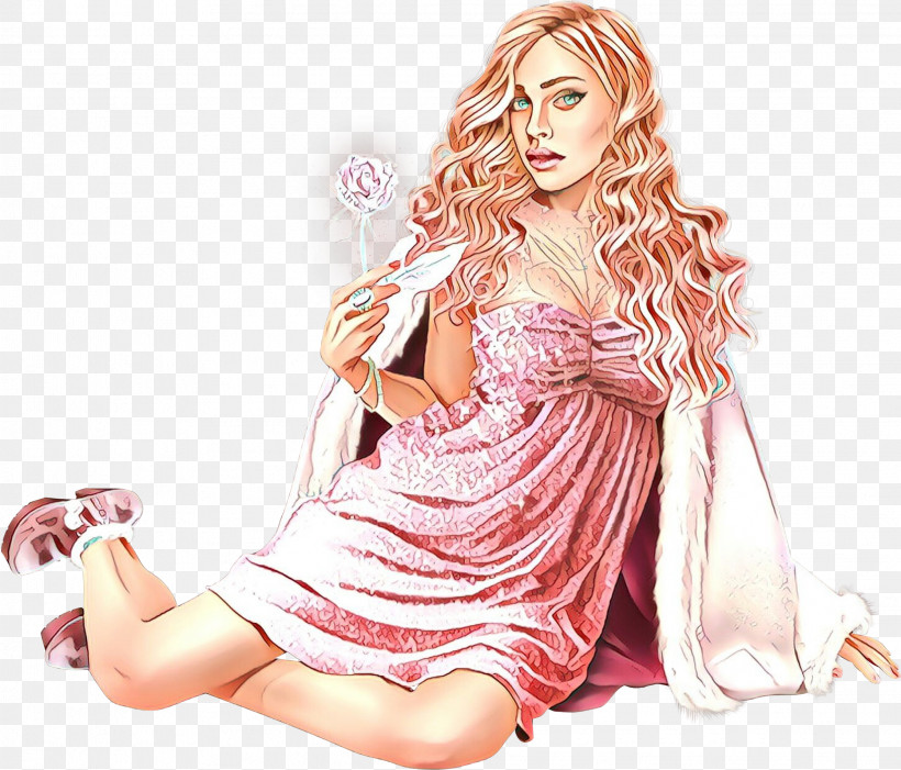 Clothing Pink Dress Blond Footwear, PNG, 2233x1910px, Clothing, Blond, Dress, Fashion Model, Footwear Download Free