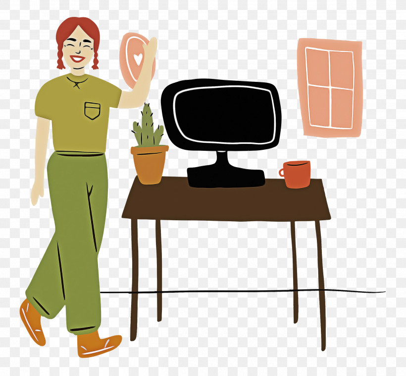 At Home, PNG, 2500x2311px, At Home, Cartoon, Credit, Desk, Drawing Download Free