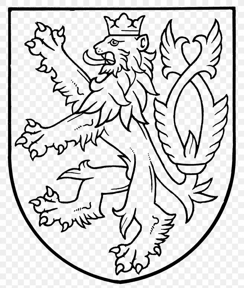 Bohemia Coat Of Arms Of The Czech Republic Czech Lands Flag Of The Czech Republic Decal, PNG, 1981x2341px, Bohemia, Area, Art, Black And White, Coat Of Arms Download Free