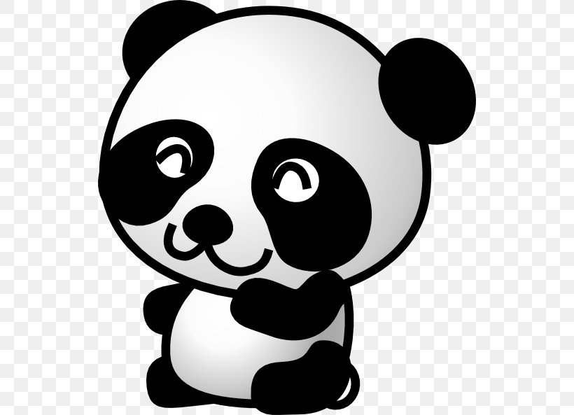 Giant Panda Bear Red Panda Cartoon Clip Art, PNG, 540x593px, Giant Panda, Artwork, Bear, Black, Black And White Download Free