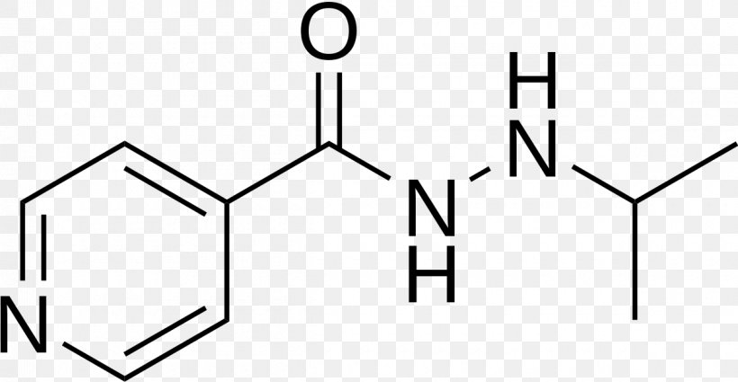 Iproniazid Monoamine Oxidase Inhibitor Antidepressant Hydrazine, PNG, 1200x623px, Iproniazid, Antidepressant, Area, Black, Black And White Download Free