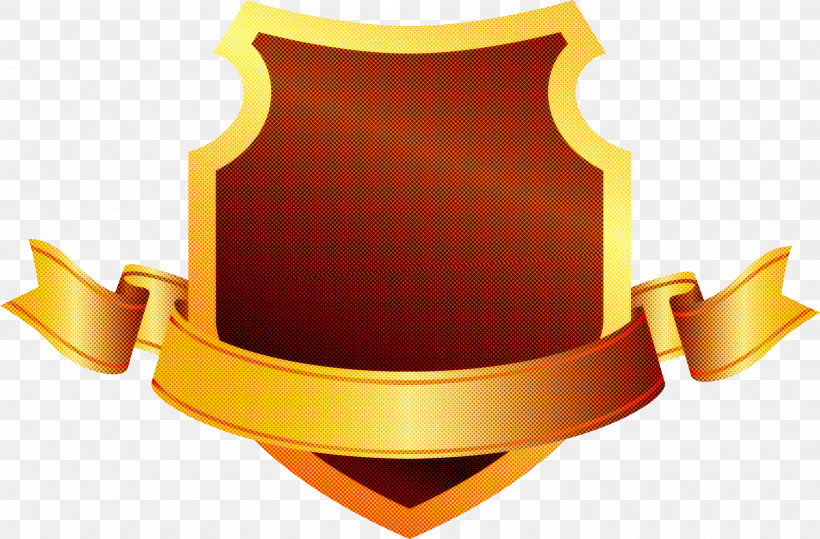 Emblem Ribbon, PNG, 3000x1972px, Emblem Ribbon, Emblem, Logo, Orange, Shield Download Free