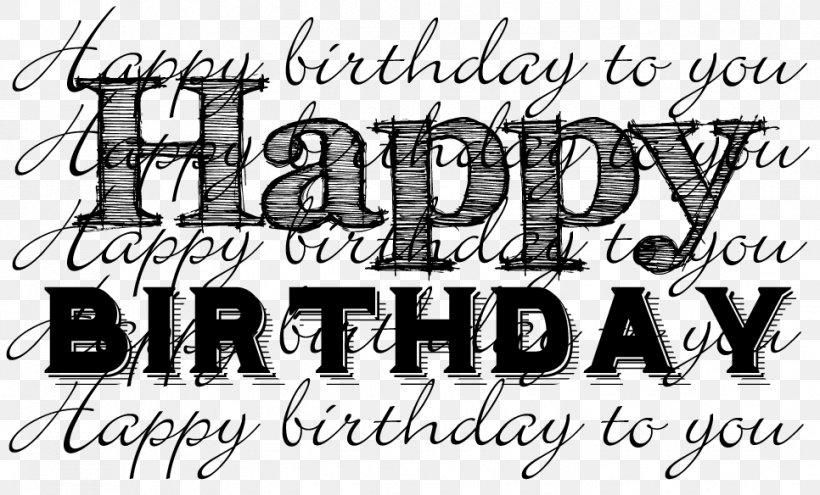 Birthday Greeting & Note Cards Art Clip Art, PNG, 966x584px, Birthday, Art, Black And White, Brand, Calligraphy Download Free