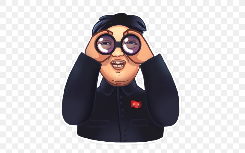 Sticker Foreign Relations Of North Korea Politician Telegram, PNG, 512x512px, Sticker, Celebrity, Eyewear, Glasses, Kim Jongil Download Free