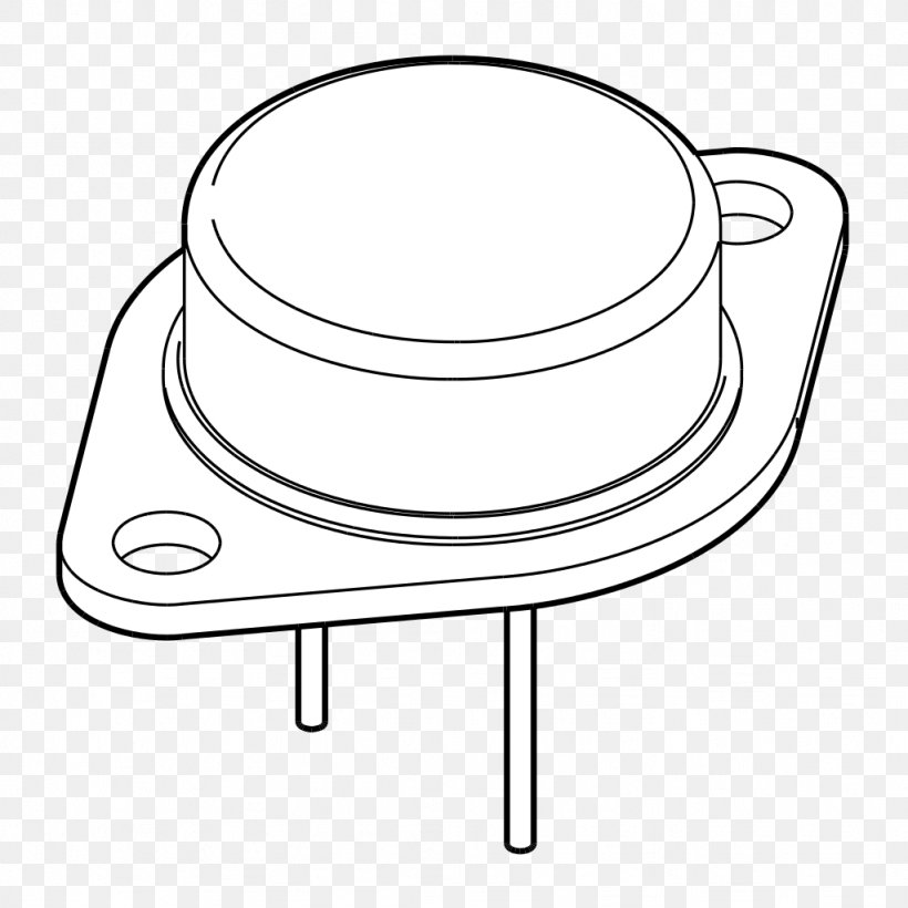 Transistor Semiconductor TO-3 Integrated Circuits & Chips Diode, PNG, 1024x1024px, Transistor, Area, Artwork, Bipolar Junction Transistor, Black And White Download Free