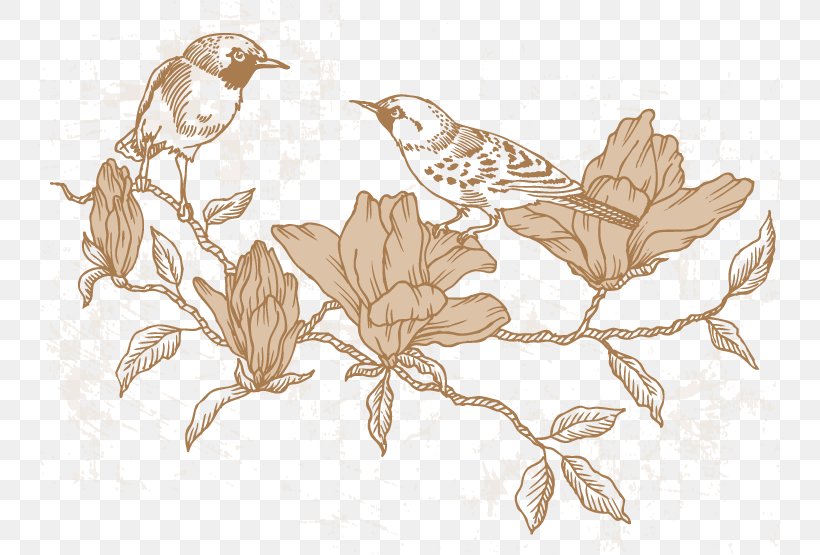 Vector Flowers And Birds, PNG, 746x555px, Wedding, Bird, Branch, Ceremony, Drawing Download Free