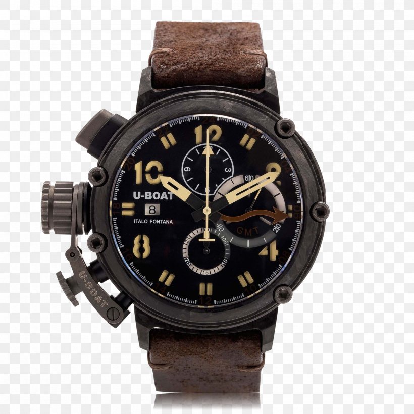 Watch U-boat Chronograph Astron Clock, PNG, 2000x2000px, Watch, Astron, Black Leather Strap, Brand, Carbon Download Free