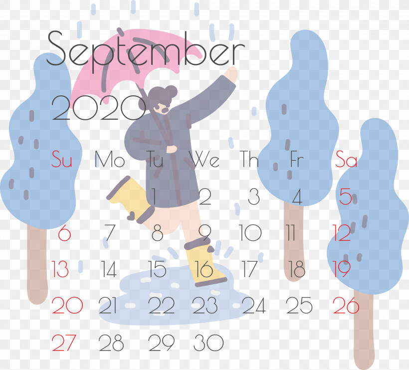 September 2020 Printable Calendar September 2020 Calendar Printable September 2020 Calendar, PNG, 3000x2713px, September 2020 Printable Calendar, Area, Behavior, Human, Line Download Free