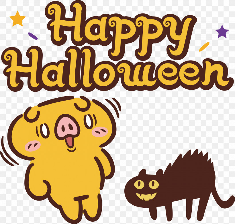 Happy Halloween, PNG, 3000x2870px, Happy Halloween, Animal Figurine, Cartoon, Cat, Catlike Download Free