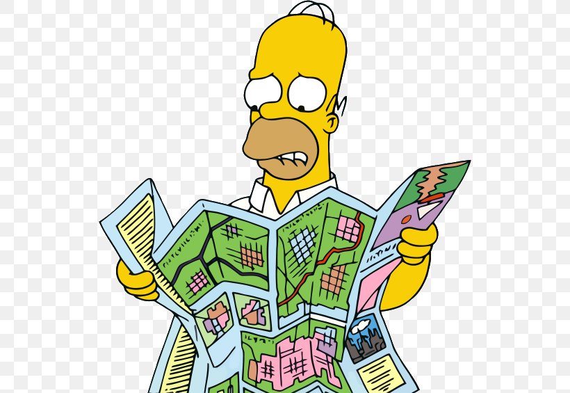 Homer Simpson Map The Simpsons: Hit & Run The Simpsons: Tapped Out Maggie Simpson, PNG, 538x565px, Homer Simpson, Area, Art, Artwork, Fictional Character Download Free