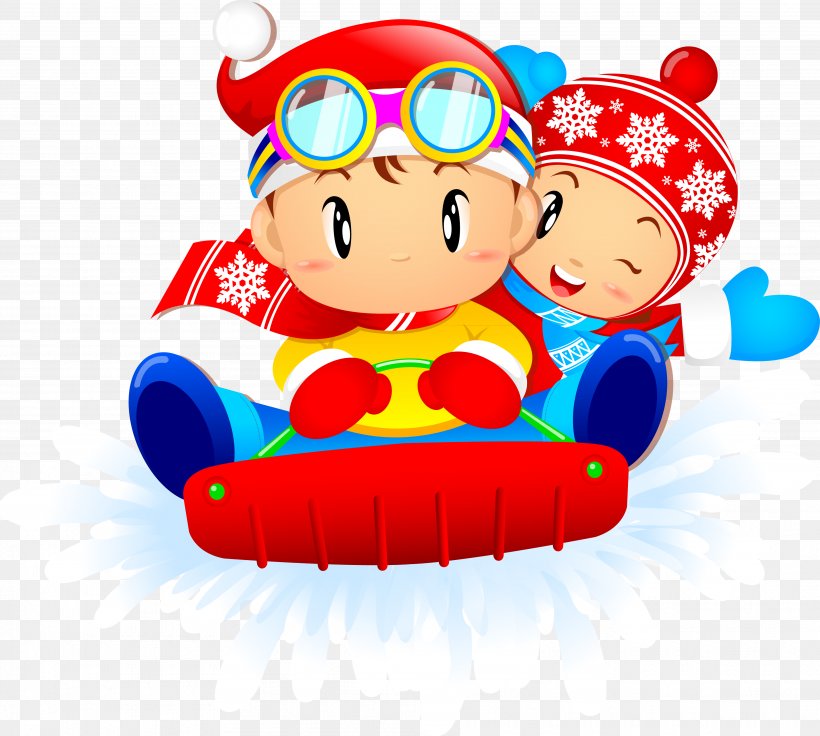 Snow Play Sled Clip Art, PNG, 3630x3262px, Snow, Art, Baby Toys, Cartoon, Child Download Free