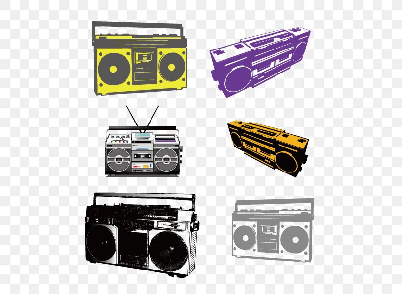Boombox Radio Adobe Illustrator Sound, PNG, 600x600px, Boombox, Brand, Compact Cassette, Electronics, Flyer Download Free