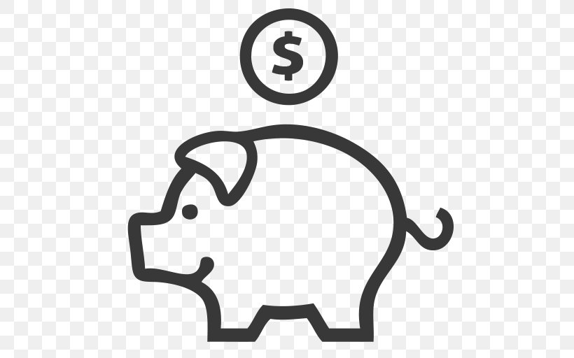 Clip Art Piggy Bank Vector Graphics Royalty-free, PNG, 512x512px, Piggy Bank, Area, Bank, Black, Black And White Download Free