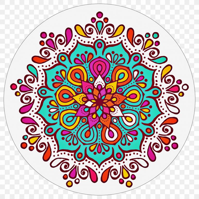 Flower Line Art, PNG, 3000x3000px, Mandala, Aqua, Color, Coloring Book, Decal Download Free