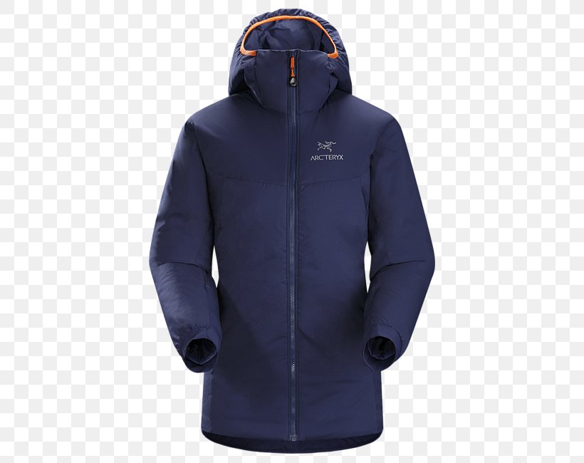 Hoodie Arc'teryx Jacket Clothing Arc Teryx Women's Atom AR Hoody, PNG, 650x650px, Hoodie, Clothing, Coat, Cobalt Blue, Electric Blue Download Free