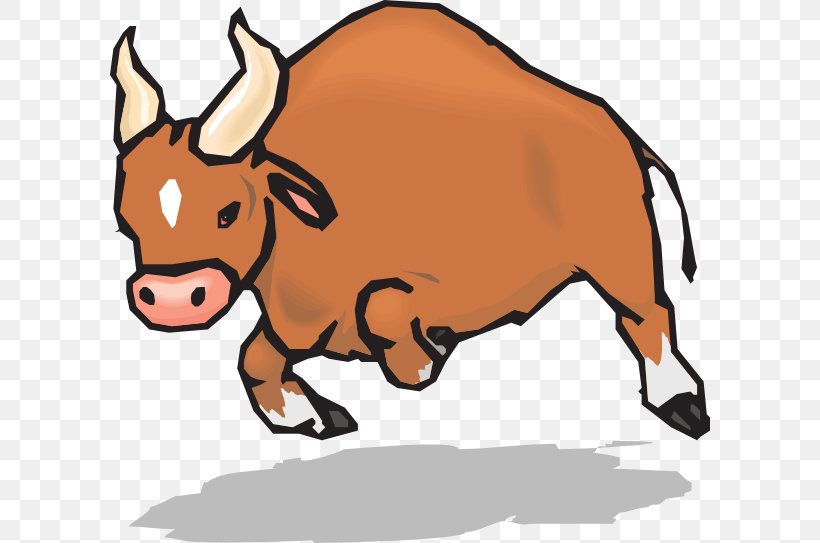 Charging Bull Pit Bull Ox Cattle Clip Art, PNG, 600x543px, Charging Bull, Animal Figure, Artwork, Bull, Cartoon Download Free