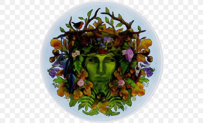 Green Leaf Background, PNG, 500x500px, Green Man, Bronze, Bumper Sticker, Celts, Ceramic Download Free