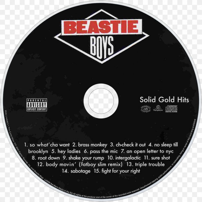 Compact Disc Solid Gold Hits Phonograph Record Beastie Boys LP Record, PNG, 1000x1000px, 2005, Compact Disc, Beastie Boys, Brand, Data Storage Device Download Free