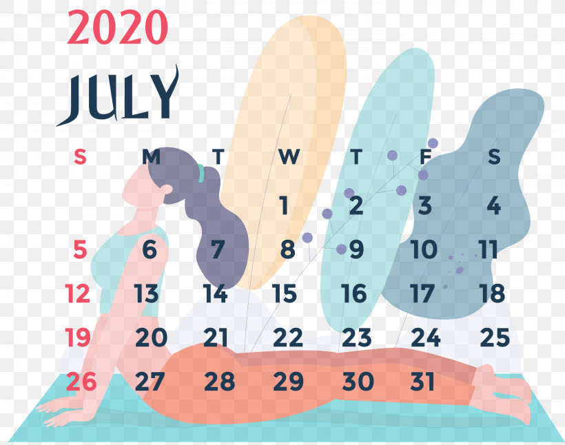 July 2020 Printable Calendar July 2020 Calendar 2020 Calendar, PNG, 3000x2364px, 2020 Calendar, July 2020 Printable Calendar, Area, Cartoon, July 2020 Calendar Download Free