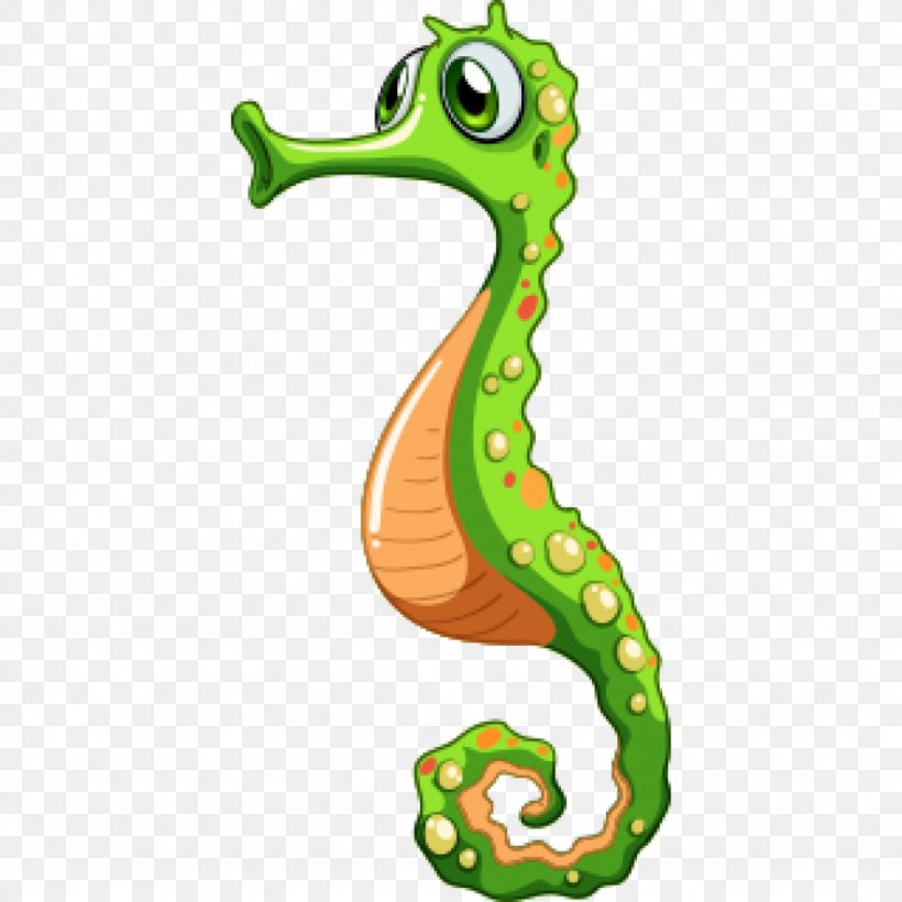 Seahorse Vector Graphics Drawing Royalty-free Illustration, PNG, 1024x1024px, Seahorse, Animal, Animal Figure, Drawing, Green Download Free