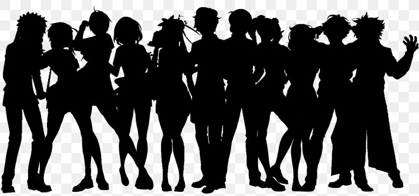 Yandere Simulator Silhouette Clip Art, PNG, 1400x656px, Yandere Simulator, Black And White, Crowd, Friendship, Fun Download Free