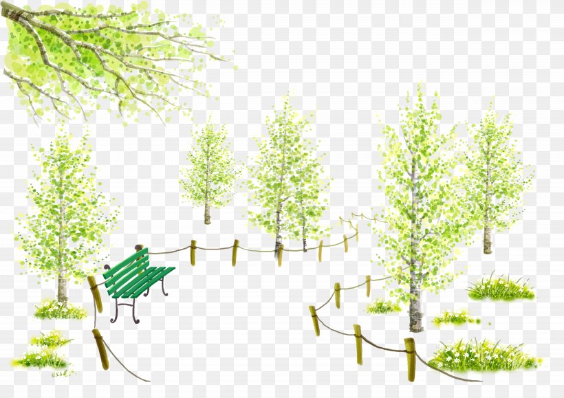 Bench Cartoon Park Illustration, PNG, 4961x3508px, Bench, Architecture, Branch, Cartoon, Chair Download Free