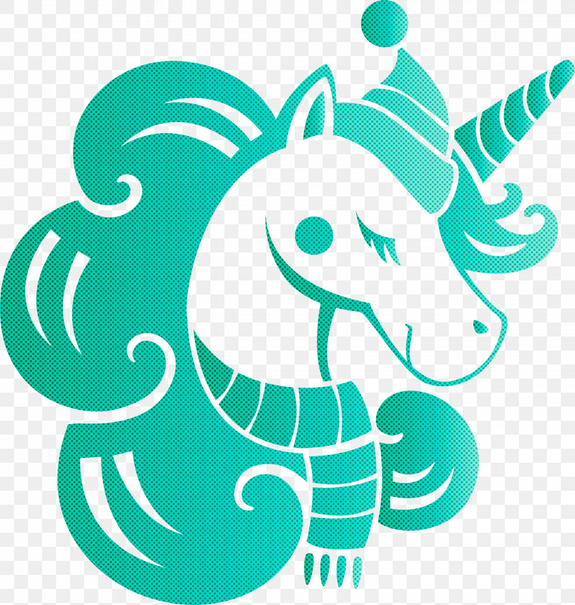 Unicorn Christmas Unicorn, PNG, 2850x3000px, Unicorn, Animal Figure, Aqua, Christmas Unicorn, Green Download Free