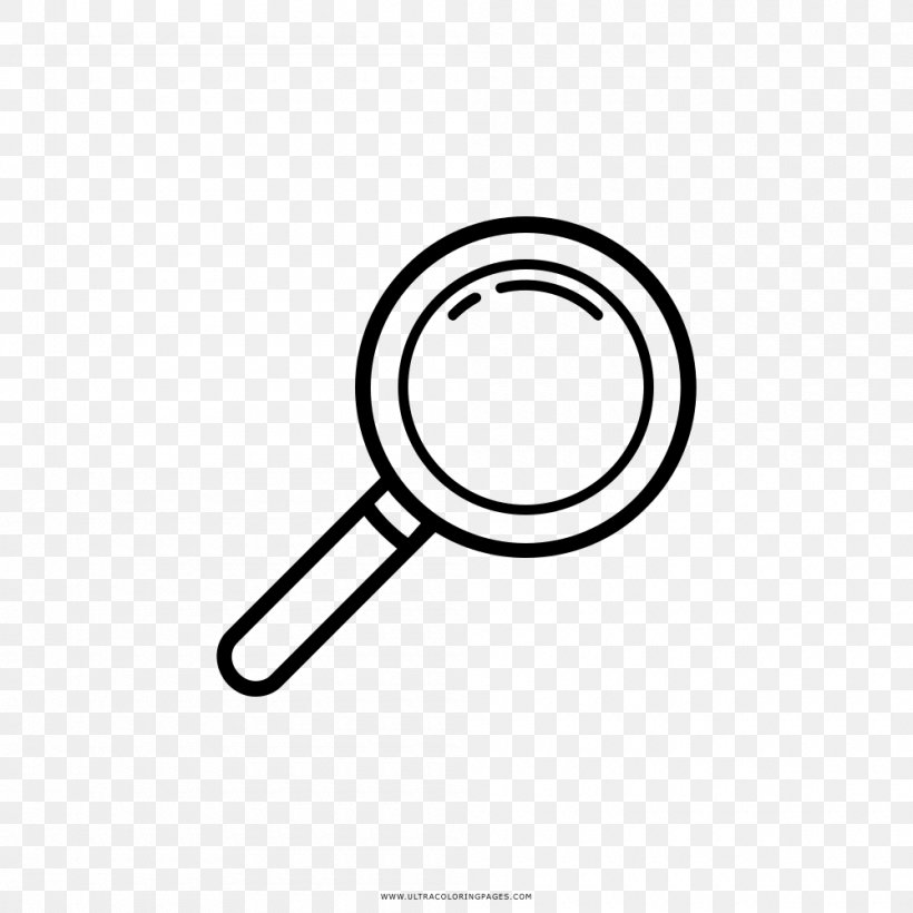Coloring Book Magnifying Glass Drawing Clip Art, PNG, 1000x1000px, Coloring Book, Area, Black And White, Book, Brand Download Free