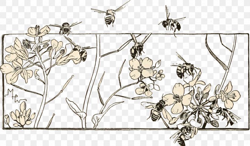 Floral Design Honey Bee Flower, PNG, 1500x878px, Floral Design, Area, Art, Artwork, Bee Download Free