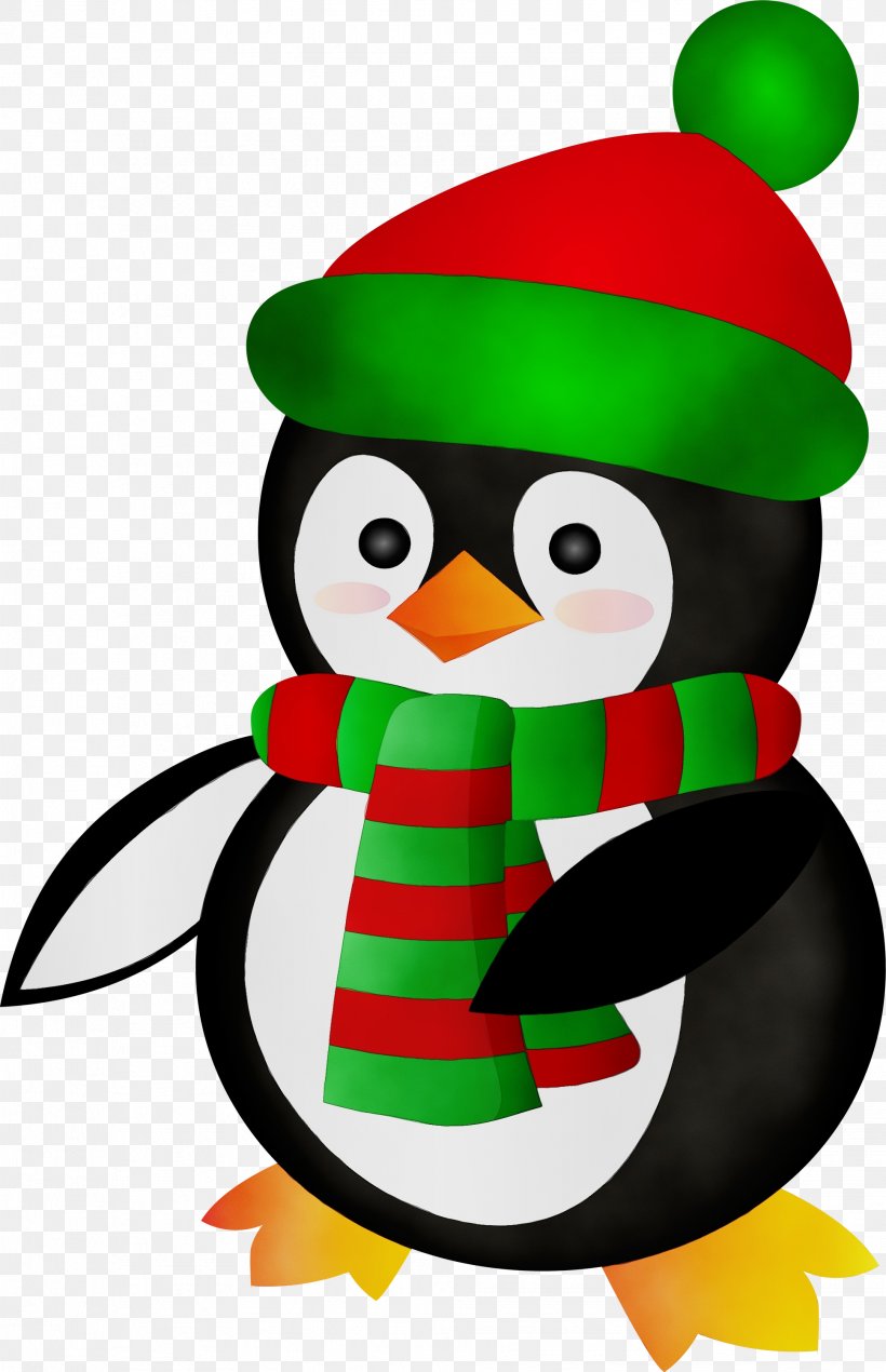 Penguin, PNG, 1937x3000px, Watercolor, Bird, Cartoon, Christmas, Flightless Bird Download Free