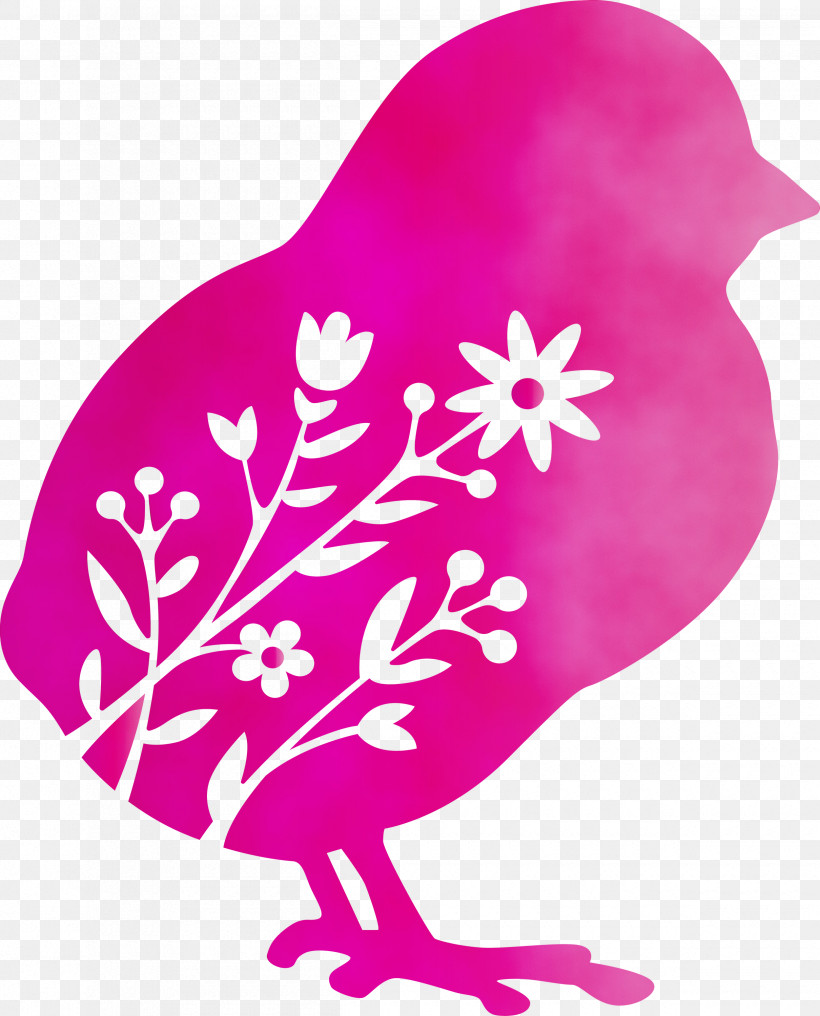 Pink Magenta Plant Herbaceous Plant, PNG, 2420x3000px, Floral Chick, Easter Day, Herbaceous Plant, Magenta, Paint Download Free