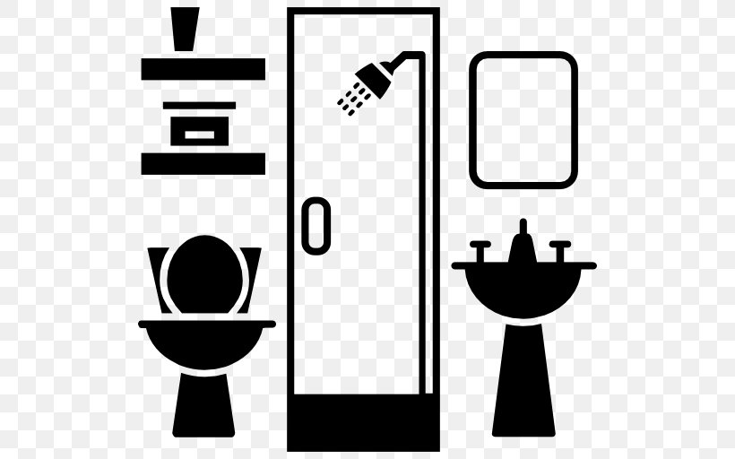 Bathroom Public Toilet, PNG, 512x512px, Bathroom, Area, Bedroom, Black, Black And White Download Free